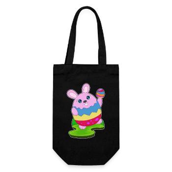 Hase Ostern Osterei - Geschenkbeutel für Flaschen - Schwarz - Vorne