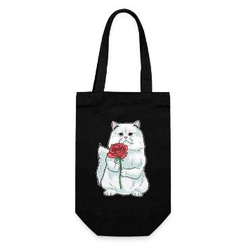Persian Cat Rose - Gift Bag for Bottles - black - Front