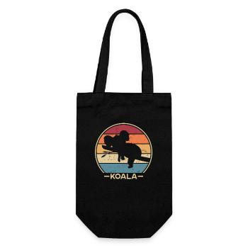 Retro Koalabear Phascolarctos Cinereus Eucalyptus - Gift Bag for Bottles - black - Front