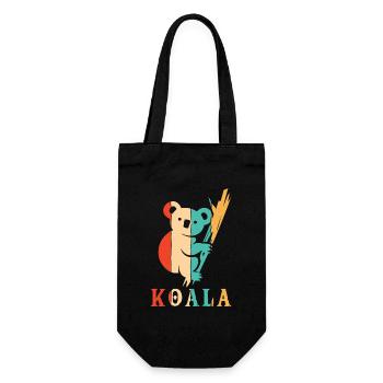Retro Koalabear Phascolarctos Cinereus Eucalyptus - Gift Bag for Bottles - black - Front