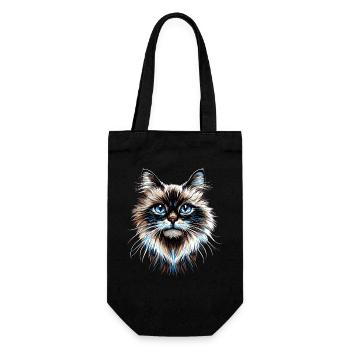 Ragdoll Katze Ragdollkatze Cat Süße Ragdoll Katzen - Geschenkbeutel für Flaschen - Schwarz - Vorne