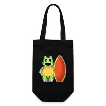 Turtle Surfing Surfboard Summer - Gift Bag for Bottles - black - Front