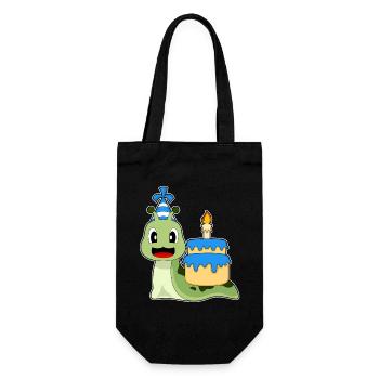 Gâteau d’anniversaire d’escargot - Sac à bouteille - noir - Devant