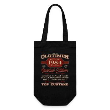 40. Geburtstag Oldtimer November 1984 Jahrgang 84 - Geschenkbeutel für Flaschen - Schwarz - Vorne