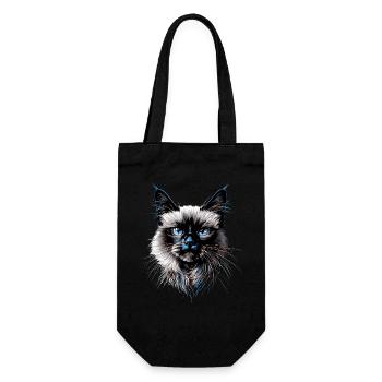 Birma Katze Heilige Birmakatze Süße Birma Katzen - Geschenkbeutel für Flaschen - Schwarz - Vorne