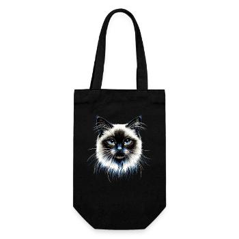Birma Katze Heilige Birmakatze Süße Birma Katzen - Geschenkbeutel für Flaschen - Schwarz - Vorne