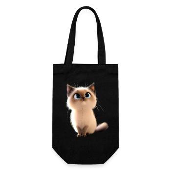 Birma Katze Heilige Birmakatze Süße Birma Katzen - Geschenkbeutel für Flaschen - Schwarz - Vorne