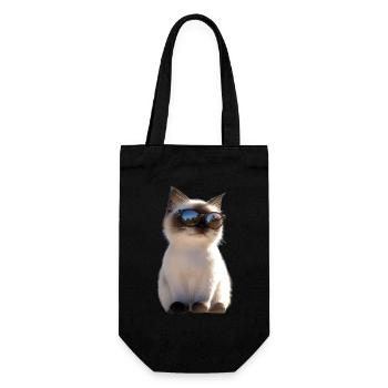 Birma Katze Heilige Birmakatze Süße Birma Katzen - Geschenkbeutel für Flaschen - Schwarz - Vorne