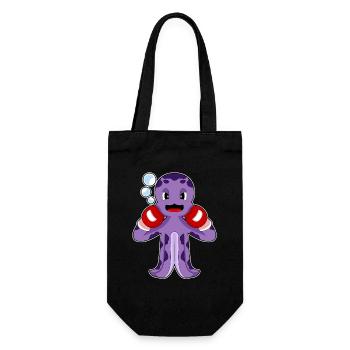 Krake Boxer Boxhandschuhe Boxen - Geschenkbeutel für Flaschen - Schwarz - Vorne
