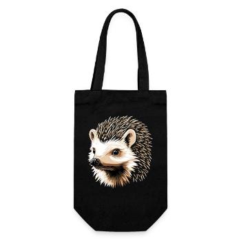 Hérisson Hérisson à ventre blanc Hérisson épineux Amour Hérisson mignon - Sac à bouteille - noir - Devant