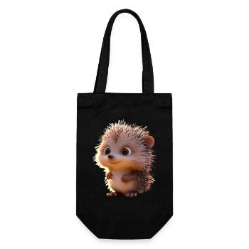 Igel Weißbauchigel Stacheligel Liebe Süßer Igel - Geschenkbeutel für Flaschen - Schwarz - Vorne
