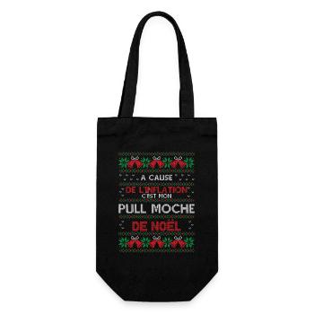 Pull Moche De Noël Humour Cadeau Noel Famille - Sac à bouteille - noir - Devant
