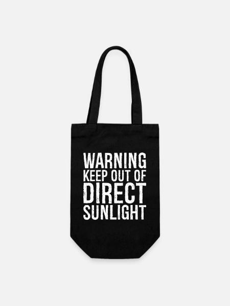 warning keep out of direct sunlight funny - Gift Bag for Bottles - black