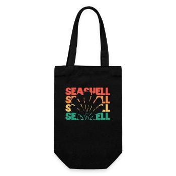 Retro Silhouette Sac à coquillages Bivalvia Seashell - Sac à bouteille - noir - Devant