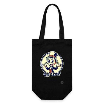 Retro cartoon man with hat: who cares? - Gift Bag for Bottles - black - Front