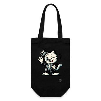 Bonjour Bonjour, Chat de dessin animé rétro classique - Sac à bouteille - noir - Devant