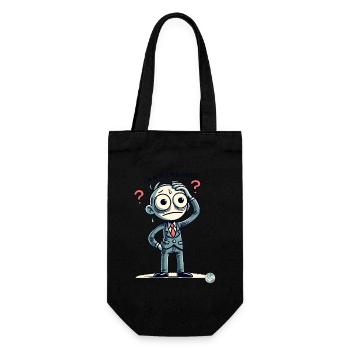 Cartoon Man: I'm Not Even Real - Gift Bag for Bottles - black - Front