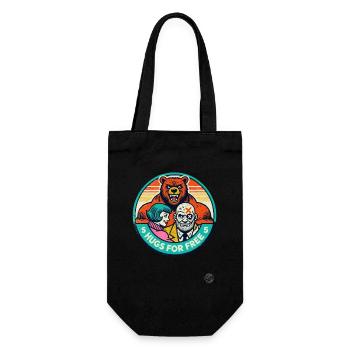 Hugs for free from hard bodybuilder bear - Gift Bag for Bottles - black - Front