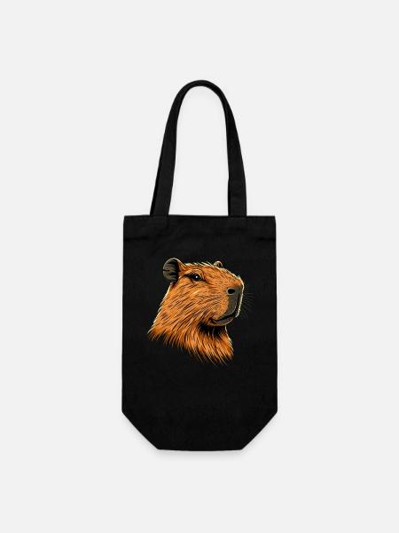 Capybara Be Capy Wasserschwein Lustiges Capybara - Geschenkbeutel für Flaschen - Schwarz