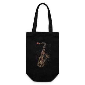 Saxophone Line Art - Gift Bag for Bottles - black - Front