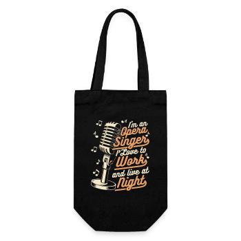 I Love To Work And Live At Night Vocalist Lover - Gift Bag for Bottles - black - Front