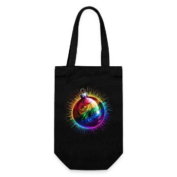 Rainbow Christmas Ball LGBTQ Christmas - Gift Bag for Bottles - black - Front