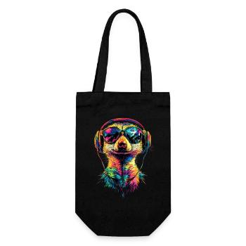 Meerkat Sunglasses Colorful Cute Meerkat - Gift Bag for Bottles - black - Front