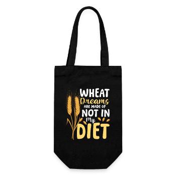 Wheat dreams are made of these not in my diet - Geschenkbeutel für Flaschen - Schwarz - Vorne