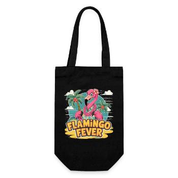 Flamingo Fever - Geschenkbeutel für Flaschen - Schwarz - Vorne