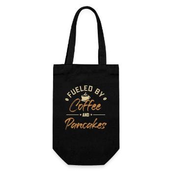 Fueled by Coffee and Pancakes Recipes Flapjack - Gift Bag for Bottles - black - Front