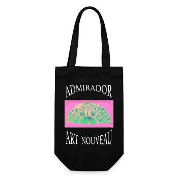Art Nouveau Fächer Pink Grün - Geschenkbeutel für Flaschen - Schwarz - Vorne