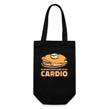 Das Wenden von Pfannkuchen ist mein Liebhaber von Cardio-Rezepten - Geschenkbeutel für Flaschen - Schwarz - Vorne