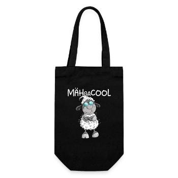 Megacooles Schaf I Mähgacool Wortspiel - Geschenkbeutel für Flaschen - Schwarz - Vorne