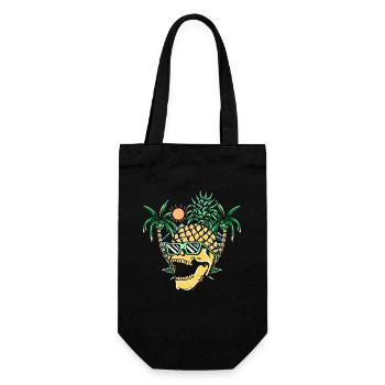 Funny pineapple skull - Geschenkbeutel für Flaschen - Schwarz - Vorne