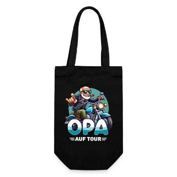 Cooler Opa Auf Tour Motorrad Biker Großvater - Geschenkbeutel für Flaschen - Schwarz - Vorne