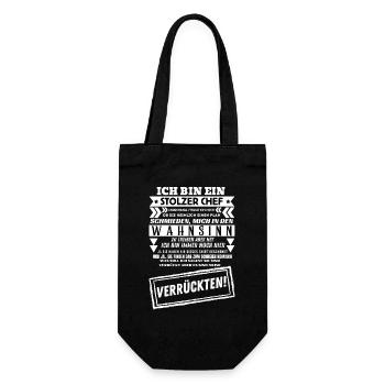 Ich bin ein stolzer Chef lustiges Büroshirt - Geschenkbeutel für Flaschen - Schwarz - Vorne