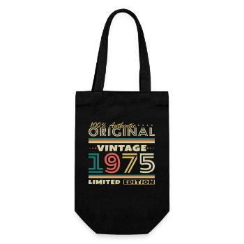 1975 Vintage Retro Geburtstagsgeschenk - Geschenkbeutel für Flaschen - Schwarz - Vorne