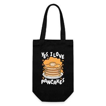 Ja Ich liebe Pfannkuchen Rezepte Grillkuchen Liebhaber - Geschenkbeutel für Flaschen - Schwarz - Vorne