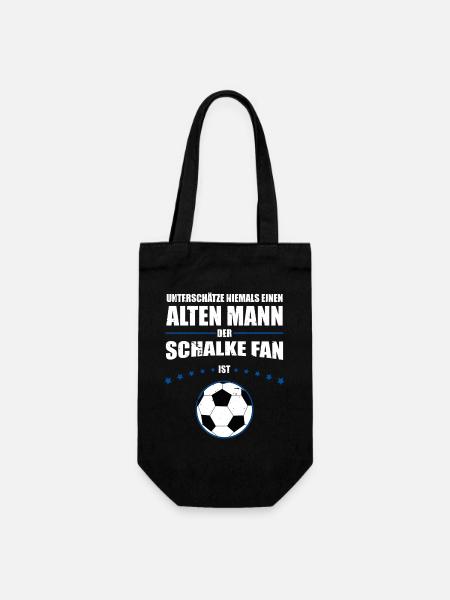Alter Mann - Schalke Fan | Retro Spruch - Geschenkbeutel für Flaschen - Schwarz