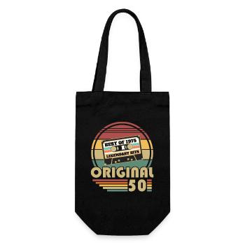 1975 Vintage Retro Geburtstagsgeschenk - Geschenkbeutel für Flaschen - Schwarz - Vorne
