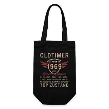 65. Geburtstag Oldtimer November 1969 Jahrgang 69 - Geschenkbeutel für Flaschen - Schwarz - Vorne
