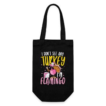 I don t see any turkey i m flamingo - Geschenkbeutel für Flaschen - Schwarz - Vorne