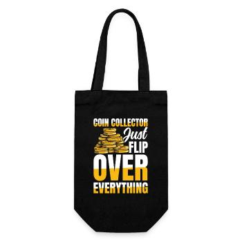 Coin Collectors Just Flip Over Everything - Geschenkbeutel für Flaschen - Schwarz - Vorne