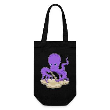 Octopus Musician Flute Music - Gift Bag for Bottles - black - Front