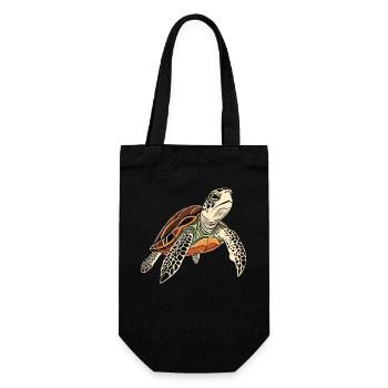 Turtle Reptile Lover Cute Turtles - Gift Bag for Bottles - black - Front