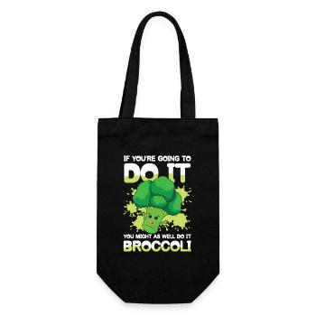 You Might As Well Do It Broccoli - Geschenkbeutel für Flaschen - Schwarz - Vorne