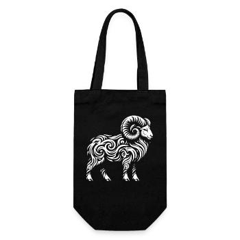 Bélier tribal - Sac à bouteille - noir - Devant