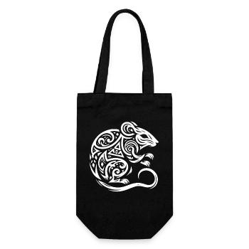 Souris tribale - Sac à bouteille - noir - Devant