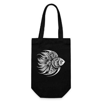Poisson-ange tribal - Sac à bouteille - noir - Devant