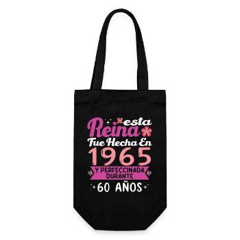 60 Jahre Geburtstagsgeschenk Frau aus dem Jahr 1965 - Geschenkbeutel für Flaschen - Schwarz - Vorne